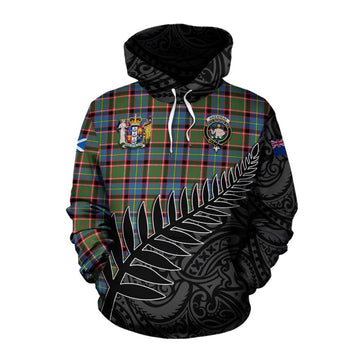 Aikenhead Crest Tartan Cotton Hoodie with New Zealand Silver Fern Half Style Pullover Hoodie XS - Tartan Vibes Clothing