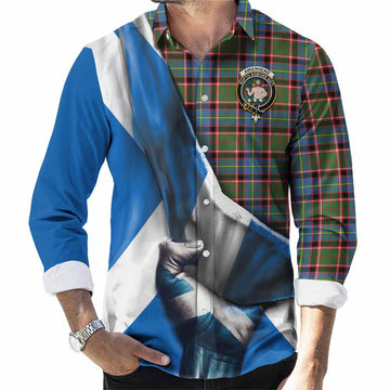 Aikenhead Tartan Long Sleeve Button Shirt with Family Crest Scotland Patriotic Style Men's Shirt S - Tartan Vibes Clothing