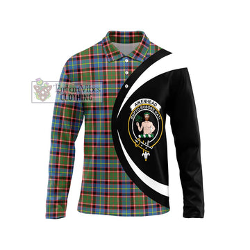 Aikenhead Tartan Long Sleeve Polo Shirt with Family Crest Circle Style Unisex - Tartan Vibes Clothing
