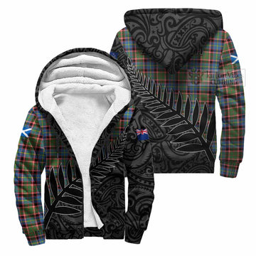 Aikenhead Crest Tartan Sherpa Hoodie with New Zealand Silver Fern Half Style Unisex S - Tartan Vibes Clothing