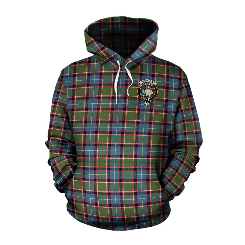Aikenhead Tartan Cotton Hoodie with Family Crest Celtic Skull Style Pullover Hoodie XS - Tartan Vibes Clothing