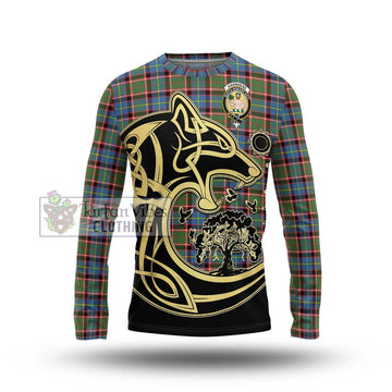 Aikenhead Tartan Long Sleeve T-Shirt with Family Crest Celtic Wolf Style Unisex - Tartan Vibes Clothing