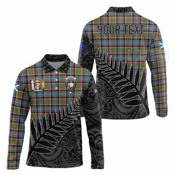 Aikenhead Crest Tartan Long Sleeve Polo Shirt with New Zealand Silver Fern Half Style Unisex - Tartan Vibes Clothing