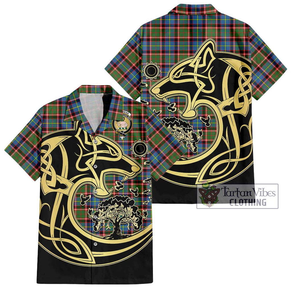Aikenhead Tartan Hawaiian Shirt with Family Crest Celtic Wolf Style Kid - Tartan Vibes Clothing