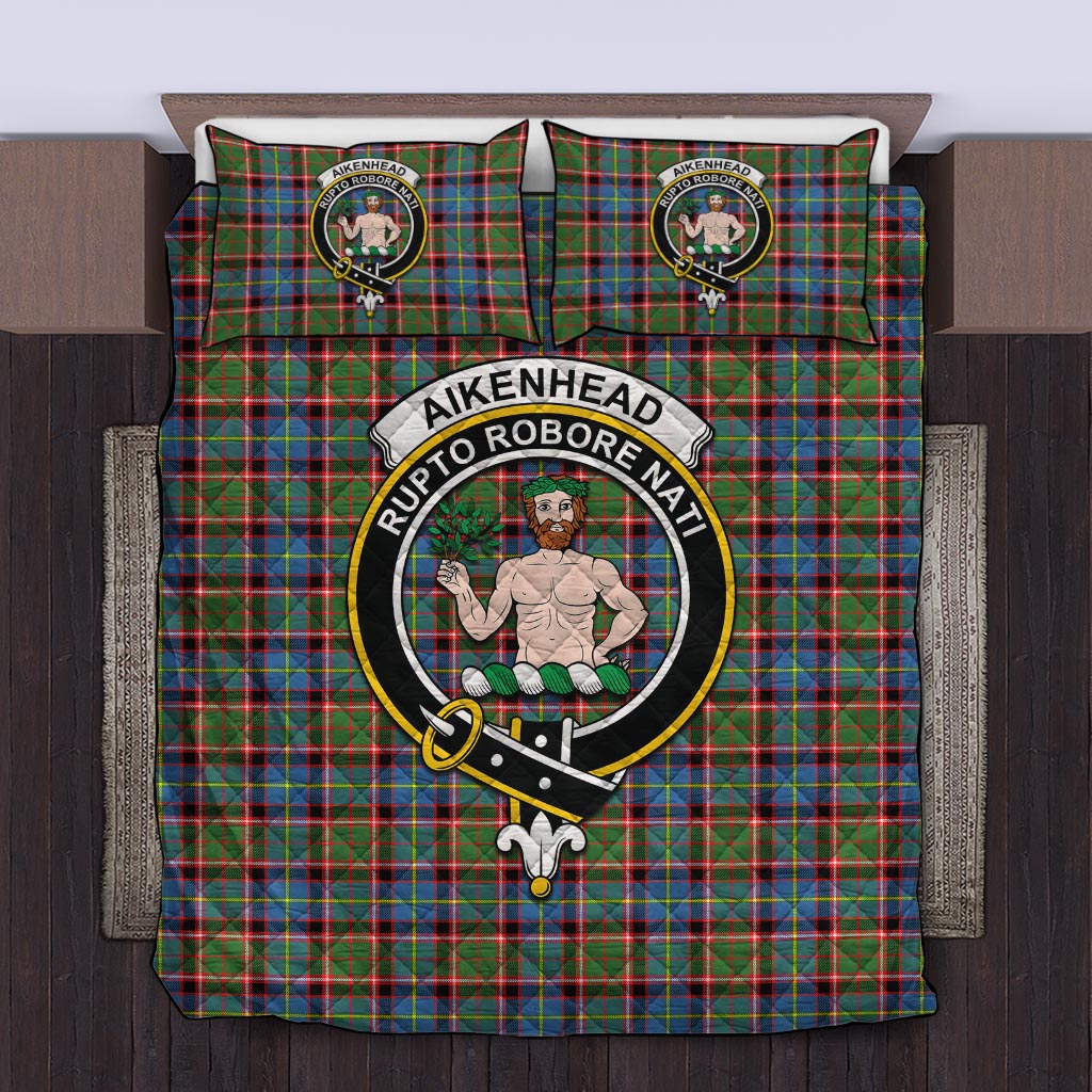 Aikenhead Tartan Quilt Bed Set with Family Crest Twin - Tartan Vibes Clothing