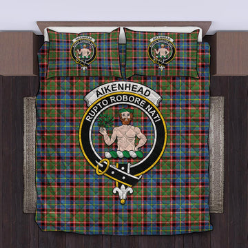 Aikenhead Tartan Quilt Bed Set with Family Crest Twin - Tartan Vibes Clothing