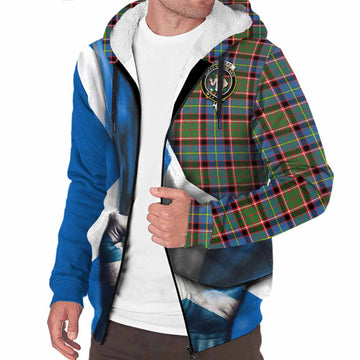 Aikenhead Tartan Sherpa Hoodie with Family Crest Scotland Patriotic Style Unisex S - Tartan Vibes Clothing