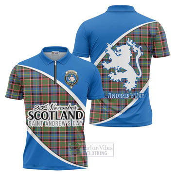 Aikenhead Family Crest Tartan Zipper Polo Shirt Celebrate Saint Andrew's Day in Style Unisex - Tartan Vibes Clothing