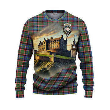 Aikenhead Tartan Family Crest Knitted Sweater with Scottish Ancient Castle Style Unisex - Tartan Vibes Clothing