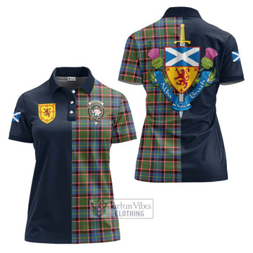 Aikenhead Tartan Women's Polo Shirt Alba with Scottish Lion Royal Arm Half Style Unisex - Tartan Vibes Clothing