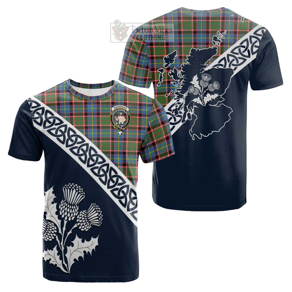 Aikenhead Tartan Cotton T-shirt Featuring Thistle and Scotland Map Kid's Shirt - Tartan Vibes Clothing
