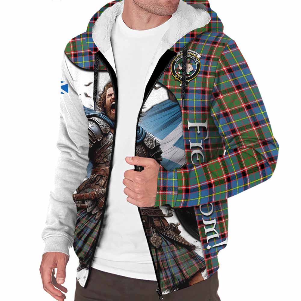 Tartan Vibes Clothing Aikenhead Crest Tartan Sherpa Hoodie Inspired by the Freedom of Scottish Warrior