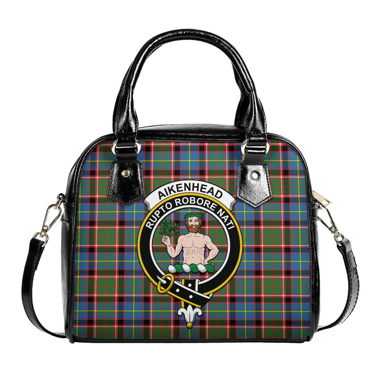 Aikenhead Tartan Shoulder Handbags with Family Crest One Size 6*25*22 cm - Tartanvibesclothing