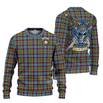 Aikenhead Tartan Ugly Sweater with Family Crest Celtic Skull Style Unisex - Tartan Vibes Clothing