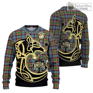 Aikenhead Tartan Ugly Sweater with Family Crest Celtic Wolf Style Unisex - Tartan Vibes Clothing