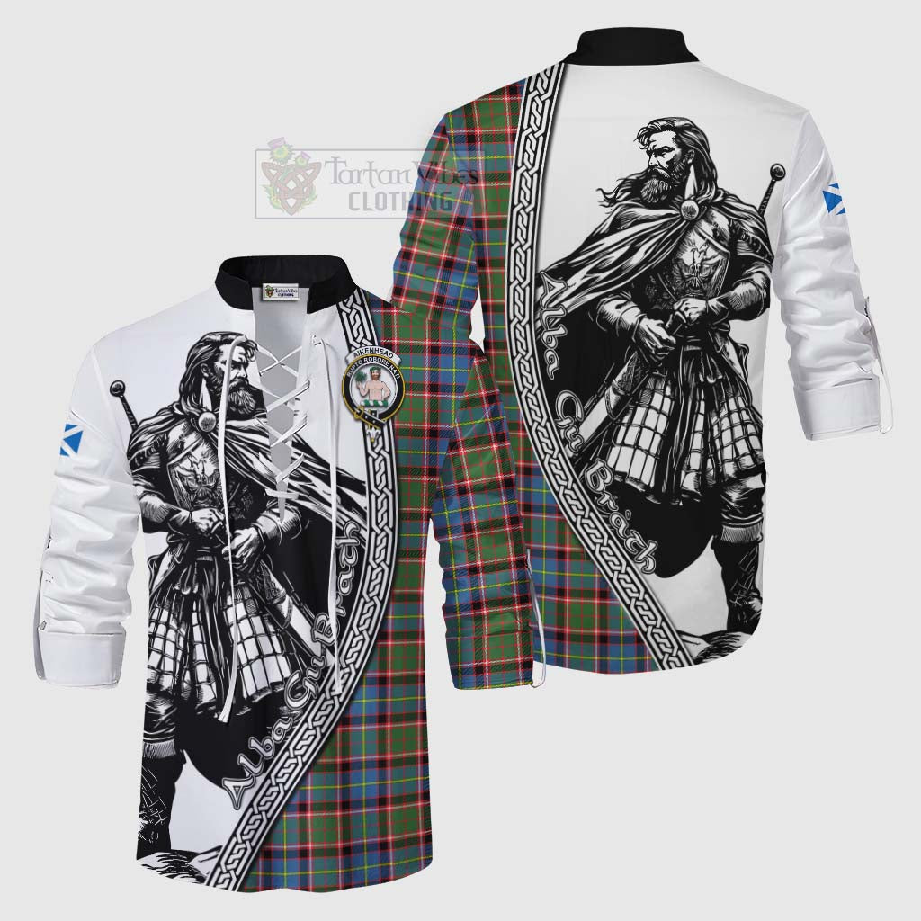 Aikenhead Tartan Clan Crest Ghillie Kilt Shirt with Highlander Warrior Celtic Style Men - Tartan Vibes Clothing