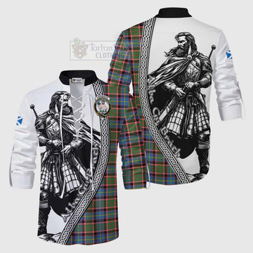 Aikenhead Tartan Clan Crest Ghillie Kilt Shirt with Highlander Warrior Celtic Style Men - Tartan Vibes Clothing
