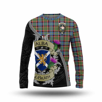 Aikenhead Tartan Family Crest Long Sleeve T-Shirt Lion Rampant Royal Thistle Shield Celtic Inspired Unisex - Tartan Vibes Clothing