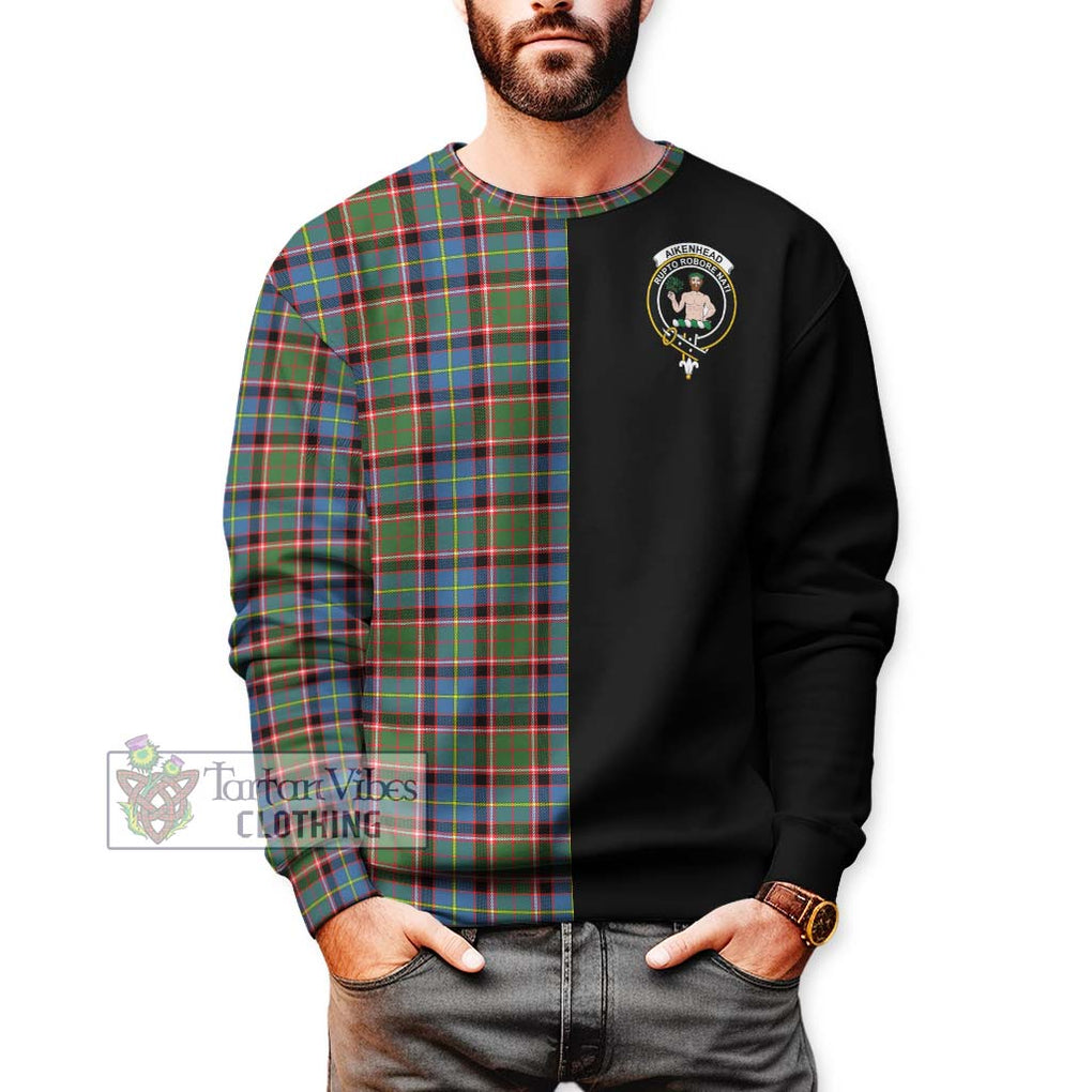 Aikenhead Tartan Sweatshirt with Family Crest and Half Of Me Style Unisex - Tartan Vibes Clothing