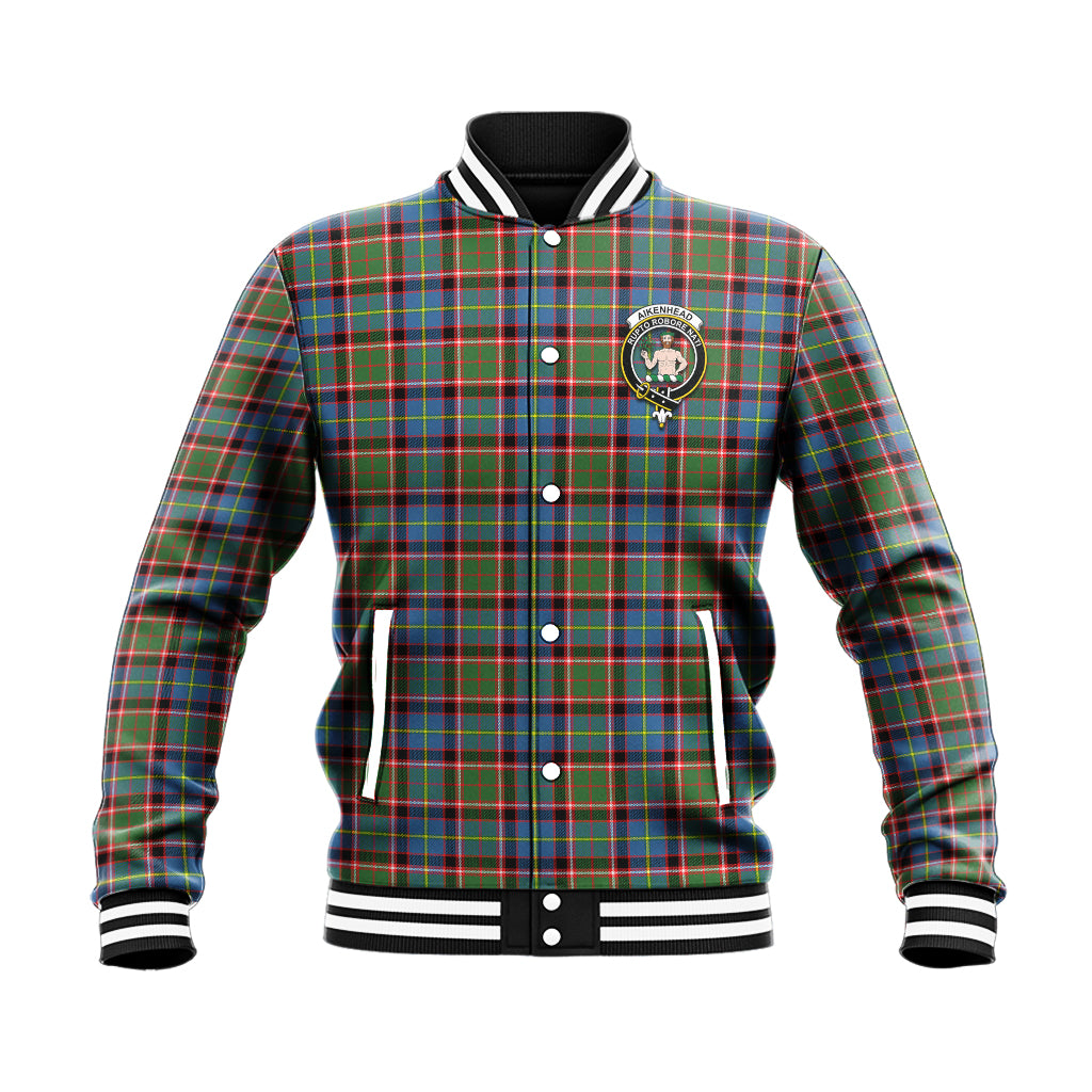 Aikenhead Tartan Baseball Jacket with Family Crest - Tartan Vibes Clothing