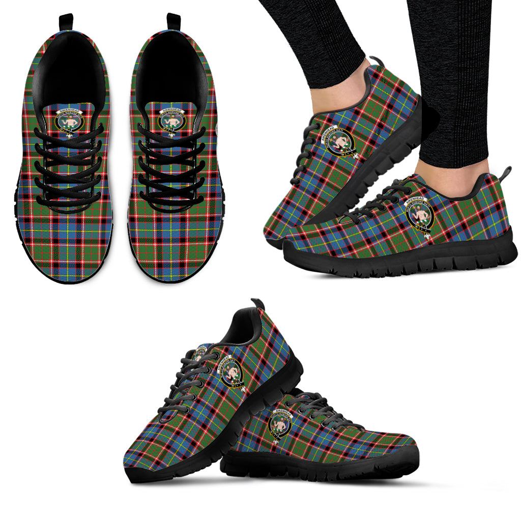Aikenhead Tartan Sneakers with Family Crest - Tartanvibesclothing