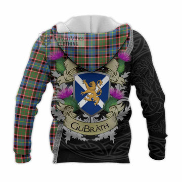 Tartan Vibes Clothing Aikenhead Tartan Family Crest Knitted Hoodie Lion Rampant Royal Thistle Shield Celtic Inspired