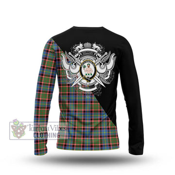 Aikenhead Tartan Long Sleeve T-Shirt with Family Crest and Military Logo Style - Tartan Vibes Clothing