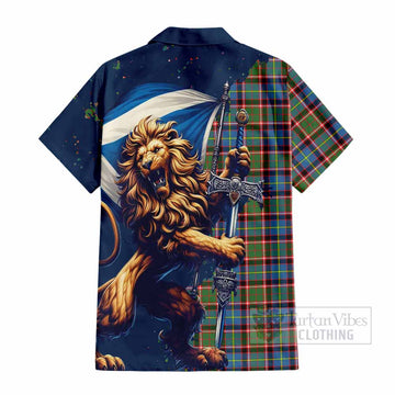 Aikenhead Tartan Family Crest Hawaiian Shirt with Scottish Majestic Lion - Tartan Vibes Clothing