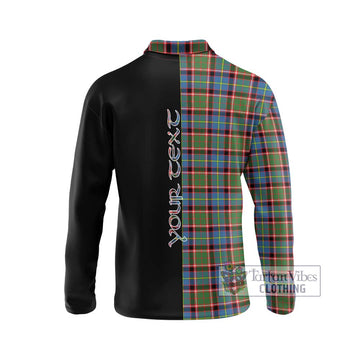 Aikenhead Tartan Long Sleeve Polo Shirt with Family Crest and Half Of Me Style - Tartan Vibes Clothing