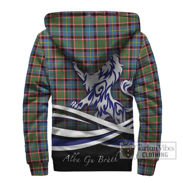 Aikenhead Tartan Sherpa Hoodie with Alba Gu Brath Regal Lion Emblem - Tartan Vibes Clothing