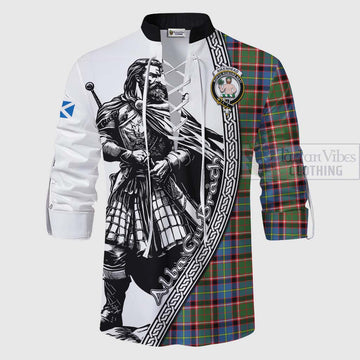Aikenhead Tartan Clan Crest Ghillie Kilt Shirt with Highlander Warrior Celtic Style - Tartan Vibes Clothing
