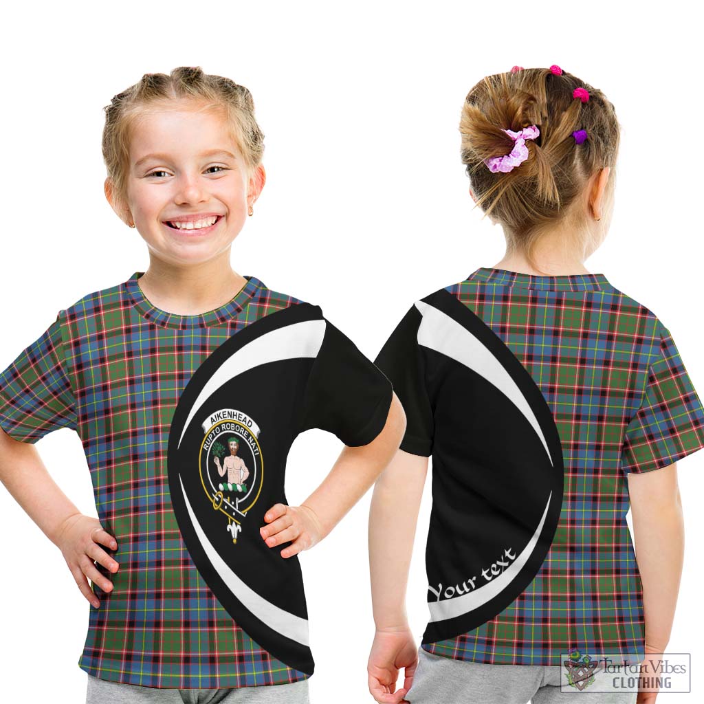 Aikenhead Tartan Kid T-Shirt with Family Crest Circle Style - Tartan Vibes Clothing