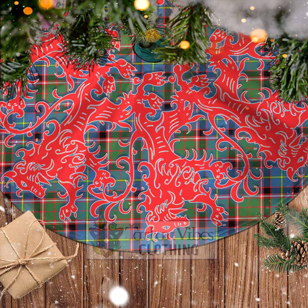 Aikenhead Tartan Christmas Tree Skirt Lion Rampant Style - Tartan Vibes Clothing