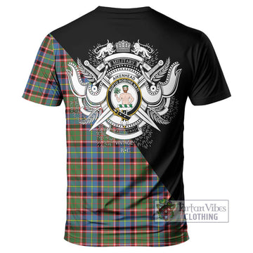Aikenhead Tartan T-Shirt with Family Crest and Military Logo Style - Tartan Vibes Clothing