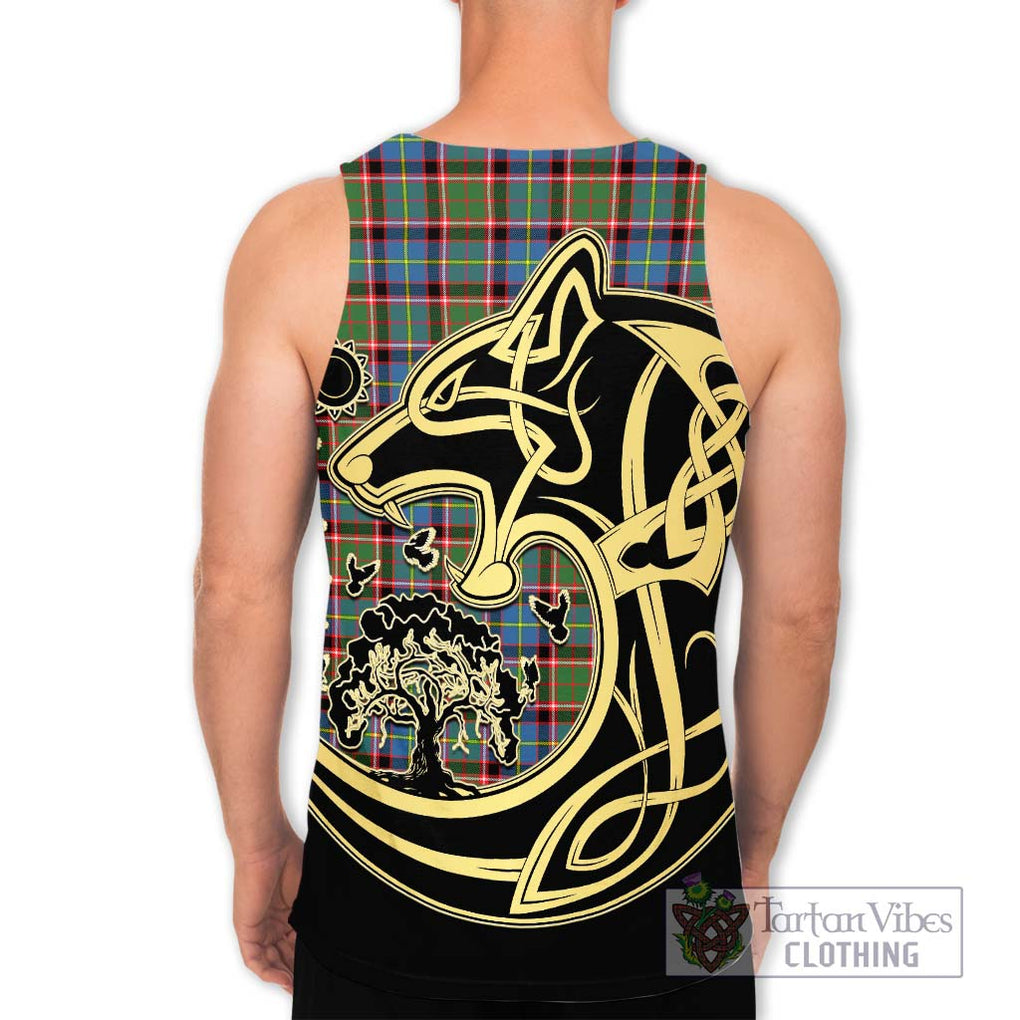 Aikenhead Tartan Men's Tank Top with Family Crest Celtic Wolf Style - Tartan Vibes Clothing