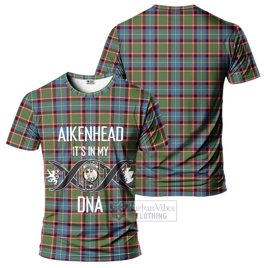 Aikenhead Tartan T-Shirt with Family Crest DNA In Me Style - Tartan Vibes Clothing