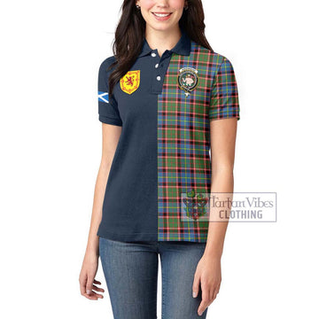 Aikenhead Tartan Women's Polo Shirt Alba with Scottish Lion Royal Arm Half Style - Tartan Vibes Clothing
