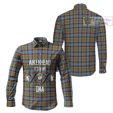 Aikenhead Tartan Long Sleeve Button Shirt with Family Crest DNA In Me Style Men's Shirt - Tartanvibesclothing Shop