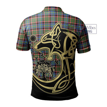 Aikenhead Tartan Polo Shirt with Family Crest Celtic Wolf Style - Tartan Vibes Clothing