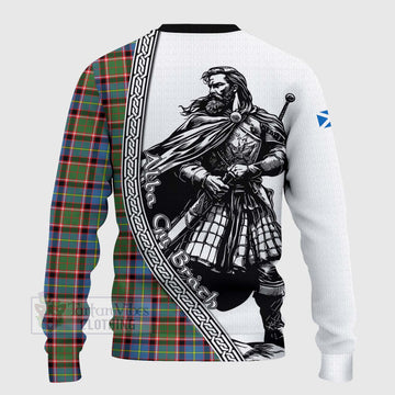 Aikenhead Tartan Clan Crest Knitted Sweater with Highlander Warrior Celtic Style - Tartan Vibes Clothing
