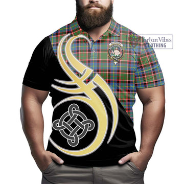 Aikenhead Tartan Polo Shirt with Family Crest and Celtic Symbol Style - Tartan Vibes Clothing