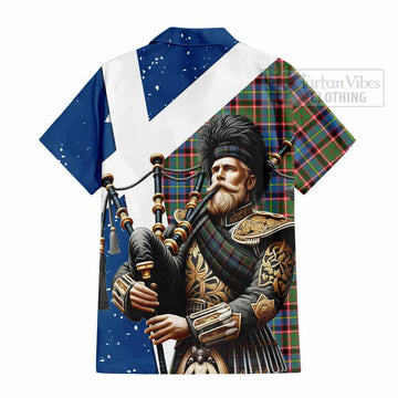 Aikenhead Tartan Hawaiian Shirt with Family Crest Scottish Bagpiper Vibes - Tartan Vibes Clothing