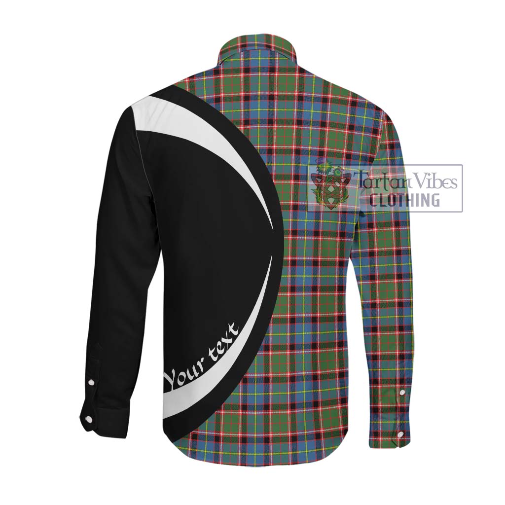 Aikenhead Tartan Long Sleeve Button Up with Family Crest Circle Style Men's Shirt - Tartan Vibes Clothing