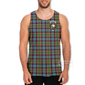 Aikenhead Tartan Men's Tank Top with Family Crest and Bearded Skull Holding Bottles of Whiskey - Tartan Vibes Clothing