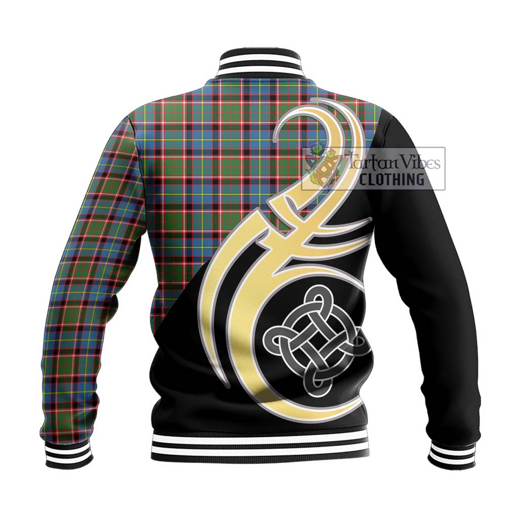 Aikenhead Tartan Baseball Jacket with Family Crest and Celtic Symbol Style - Tartan Vibes Clothing