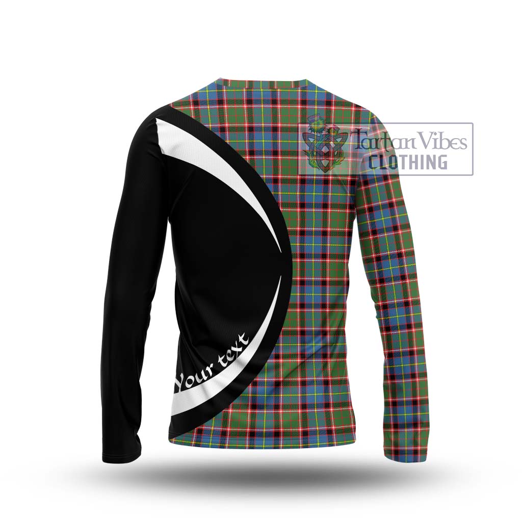 Aikenhead Tartan Long Sleeve T-Shirt with Family Crest Circle Style - Tartan Vibes Clothing