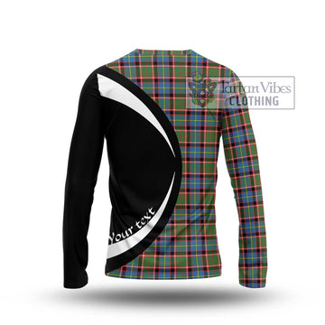 Aikenhead Tartan Long Sleeve T-Shirt with Family Crest Circle Style - Tartan Vibes Clothing