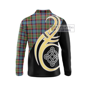 Aikenhead Tartan Long Sleeve Polo Shirt with Family Crest and Celtic Symbol Style - Tartan Vibes Clothing