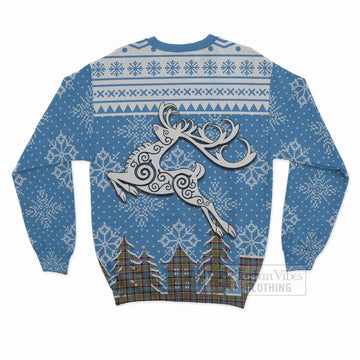 Aikenhead Clan Christmas Sweatshirt Celtic Reindeer Style - Tartan Vibes Clothing