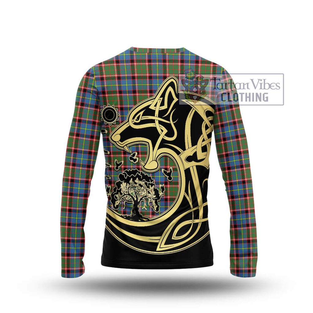 Aikenhead Tartan Long Sleeve T-Shirt with Family Crest Celtic Wolf Style - Tartan Vibes Clothing